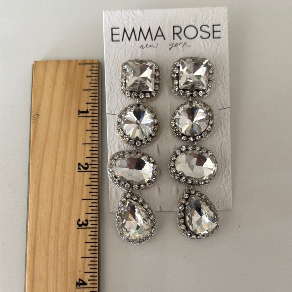 Silver Crystal Earrings Set
